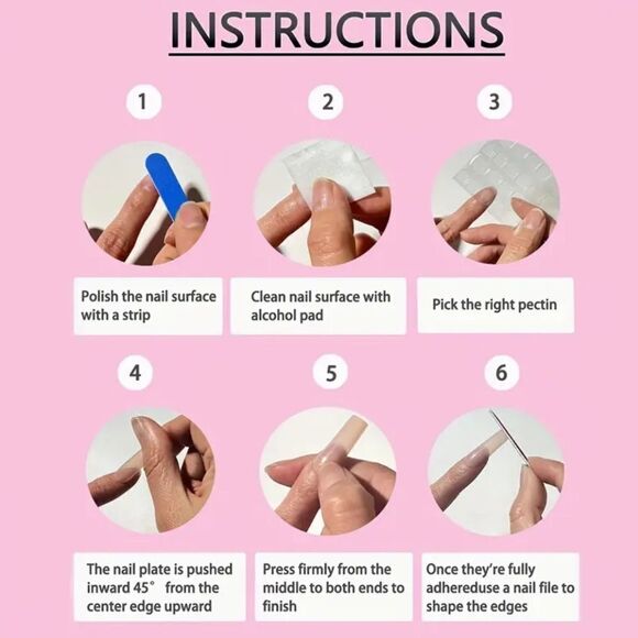 24pcs Square Press On Nails Silver French Fake Nails - Picture 3 of 8